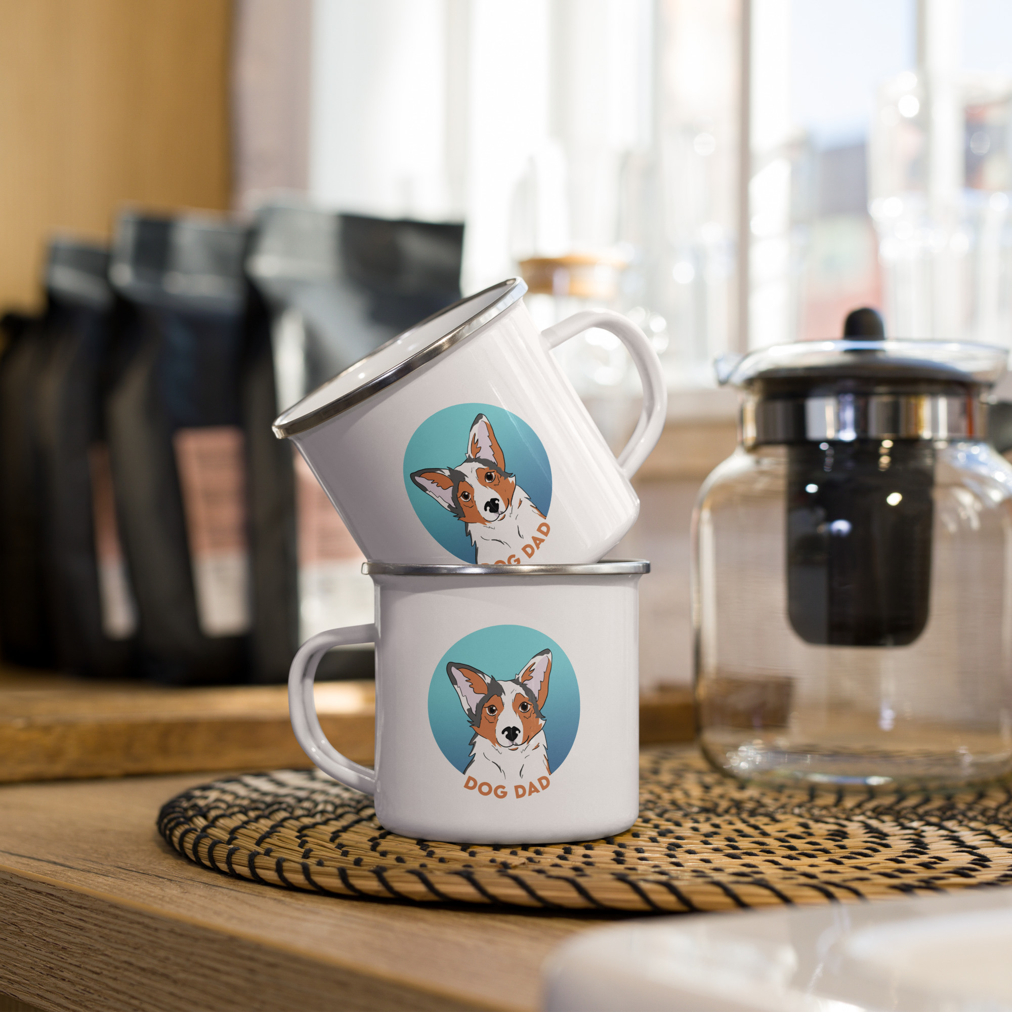 mug-dog-dad-emaille